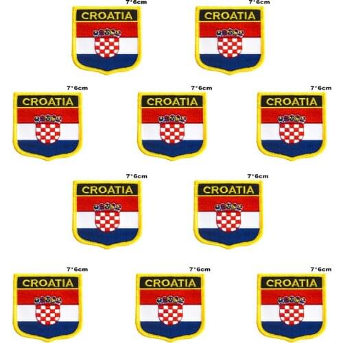 Croatia Flag Embroidery Patches Iron on Saw on Transfer patches Sewing Applications for Clothes in Home&Garden