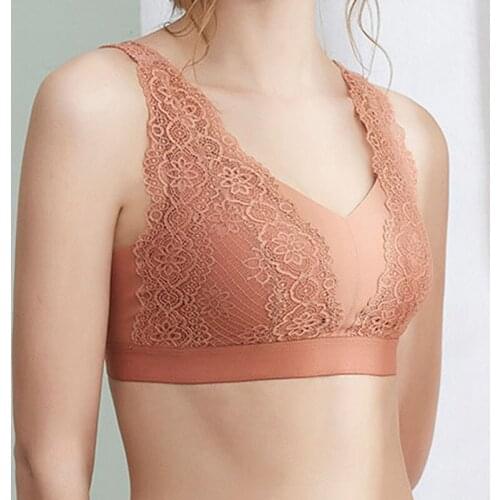 New womens Thai latex underwear no steel ring back buckle adjustment close to sleep comfortable bra maintenance lace bra women