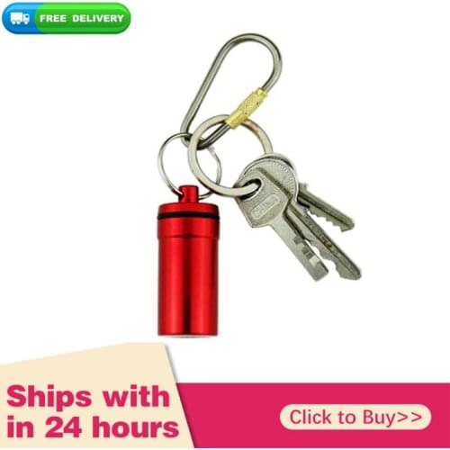 Portable Capsule Waterproof Outdoor Medicine Pill Container Aluminum Case Anime Keychain Metal Waterproof Box High Quality