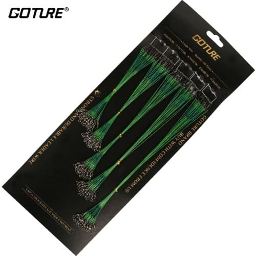 Goture Wire Leader Fishing Line Fishing Trace Lures Leash Line Leader Steel Wire Spinner 16/18/22/24/28cm With Fishing Swivel