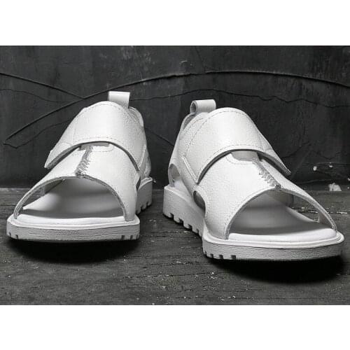 Male Summer Fashion Genuine Leather Hook & Loop Leather Sandals Male Sandals Casual Shoes Free Shipping