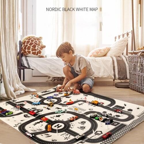 North European Style Kids Car City Scene Taffic Highway Map Play Mat Educational Toys For Children Gym Games Road Carpet
