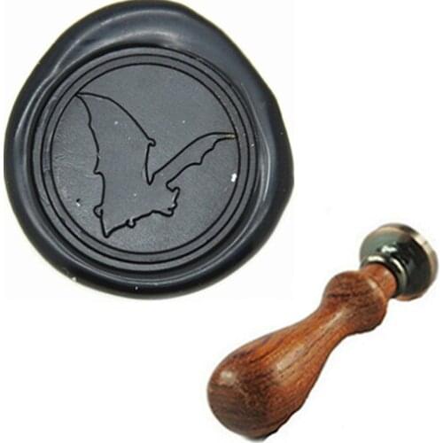 Bat Wax Seal Stamp, Brass Head with Wooden Handle, Wedding Invitation Wax Seal Sealing