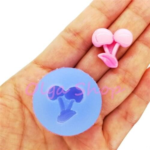 SYL170 19.1mm x 18.8mm Cherry Silicone Mold Kawaii MiniatSweets Clay Fondant Cake Decoration Candy Resin DIY Earrings Pendant