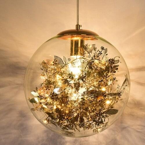 Modern europe led glass ball e27 pendant light pendant lights nordic light modern led chandelier home lighting dining rooom