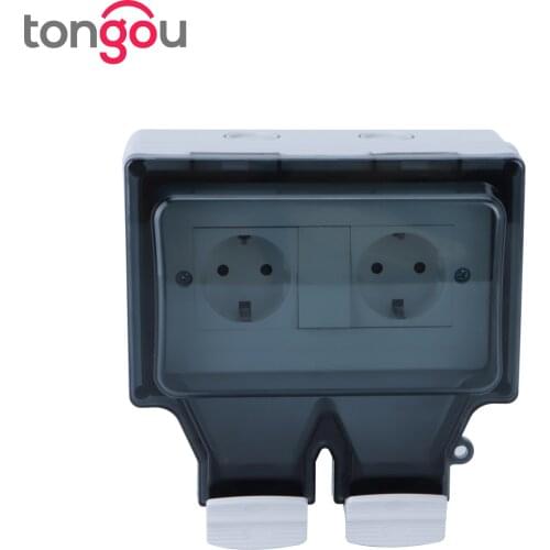 Waterproof Outdoor Wall Switch Socket Weather&Dust Proof Power Outlet Rated Voltage110V~ 250V1Gang Switch 3Gang Socket TONGOU