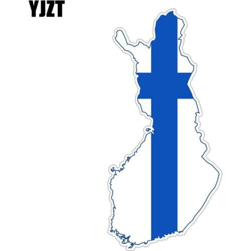YJZT 8CM*17.3CM Car Accessories Finland Car Sticker Flag Map Creative Decal 6-1239