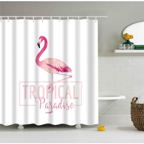 Nordic Pictures Animals Flamingo Shower Curtain In The Bathroom High Quality Polyester Waterproof Shower Curtains