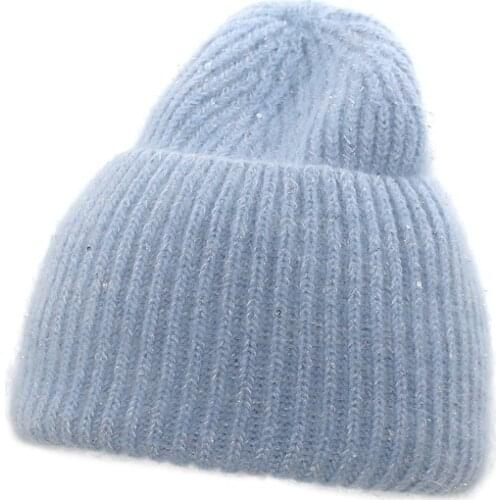 15 Colors Winter Hat Real Rabbit Fur Winter Hats For Women Fashion Warm Beanie Hats Women Solid Adult Cover Head Casqute