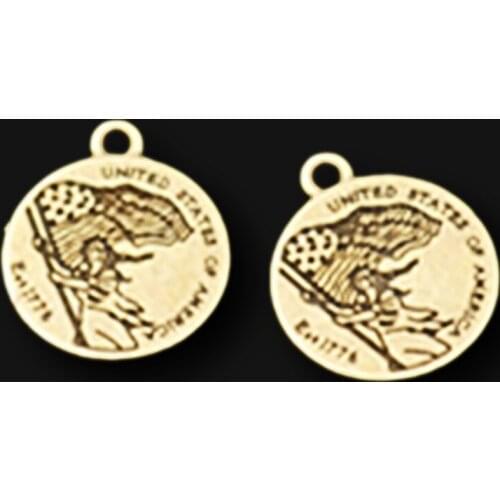 10pcs Antique Bronze Color United States 1776 Independence Day Memorial Charm Bracelet Earrings DIY Alloy Pendants