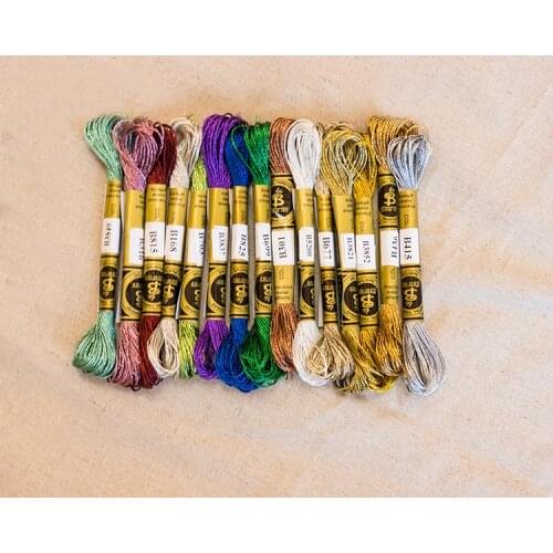 100colors choose Metallic Cross Stitch Thread Shiny Effect Embroidery Threads DIY Decor Hand Knitting Crafts Floss Sewing