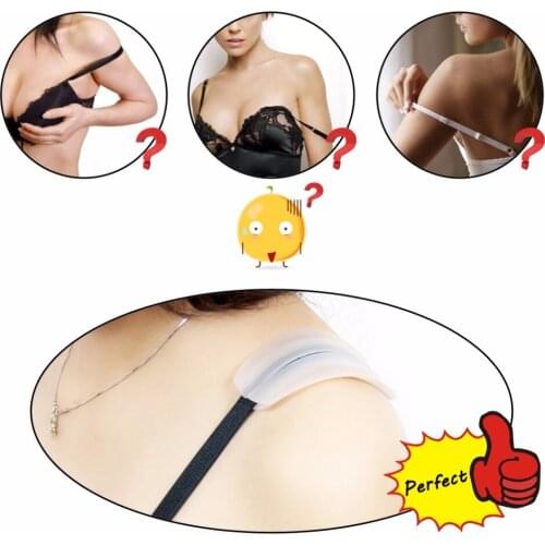 2Pairs Transparent Silicone Bra Strap Cushions Holder Non-slip Non-mark Female shoulder Harness Soft Pad Relief Pain Stress 4Pcs