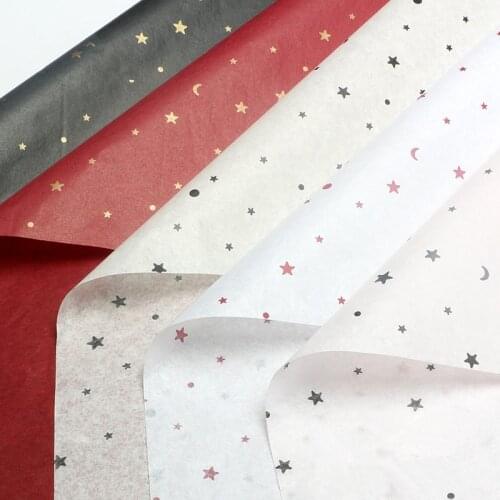 20pcs/lot Stars Pattern Tissue Paper 50x70cm Bouquet Packaging Gift Packing Papers Floral Shop Wrapping Paper Material