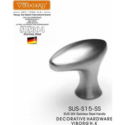 4 pieces)VIBORG Solid 304 Stainless Steel Modern Kitchen Cabinet Cupboard Wardrobe Door Handle Dresser Drawer Pull Handle Knob