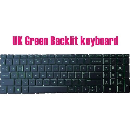 UK Green Backlit keyboard for HP Gaming 17-cd/17-cd0014na/17-cd0900na/17-cd1000na