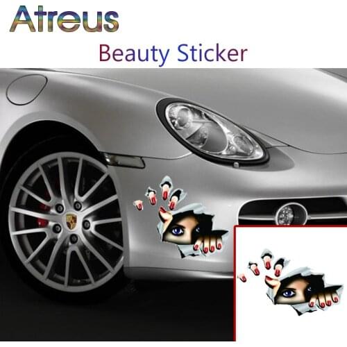 Atreus Car styling 3D funny stickers for Peugeot 301 307 206 407 Citroen C4 C5 Honda Civic Accord CRV Lada Vesta MG Accessories