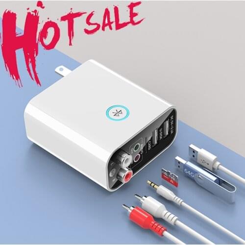 Bluetooth 5.0 Audio Receiver Transmitter Stereo Wireless Adapter TF/U Disk Play Quick USB Charge For Headphone TV IR APP Control