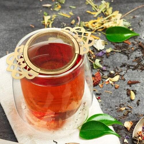 Tea Strainers With Drip Bowl Stainless Steel Tea Infuser Set Tea Filter With Double Wing Handles Kitchen Accessories Tea Keuken