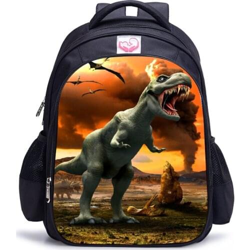16 inc Dinosaur Kids Backpack Children School Bags For Boys Orthopedic Child Boys Primary BookBag Knapsack Mochila