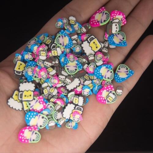 Beer Snowman Mermaid Shape Polymer Clay Slices Sprinkles For Slime Filling Handmade Handcraft DIY Accessory Epoxy Filler