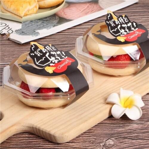 50pcs High quality 3inch round chesse cream cake cup transparent creative disposable dessert fruit bread plastic cups with cover