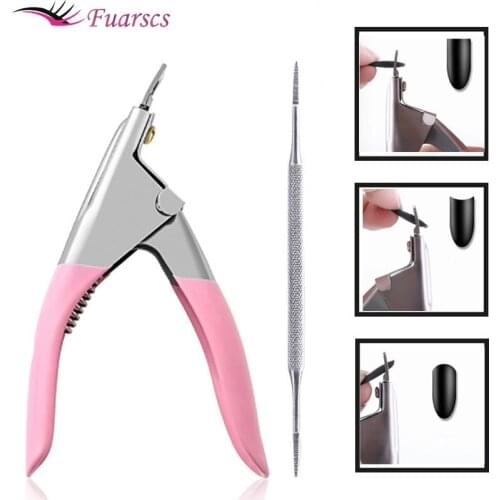 Ashowner Professional Nail Art Clipper Cutter Special U One Word Nail Tips Edge Cutters Stainless Steel Clippers Manicure Tool