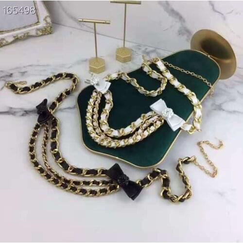 2020 Hot Brand Fashion Jewelry Women Vintage Chain Leather Link Chain Belt Necklace Party Fine Fashion Jewelry Belt Long Chain