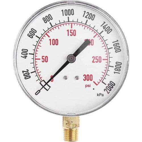 Pressure Gauge 1/4inch NPT Side Mount 0-300psi 20bar Pressure Gauge Air Compressor Meter Hydraulic Pressure Tester Gauge