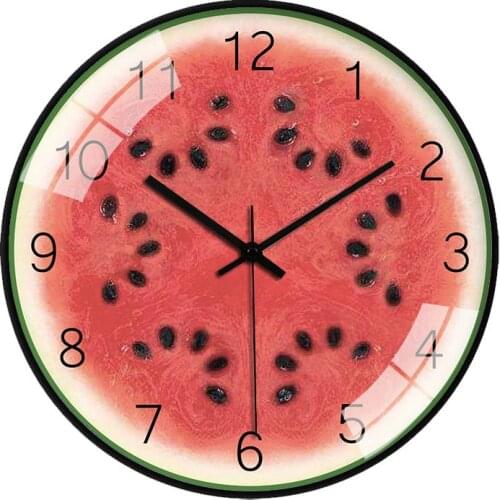 Cartoon Fruit Wall Clock Modern Design Kitchen Minimalist Watermelon Orange Kiwi Mute Clocks Living Room Home Decor Restaurant