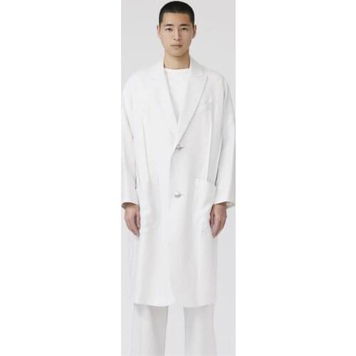 Mens windbreaker coat loose black and white linen Japanese leisure commercial street large windbreaker trend