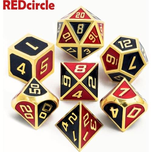 Mix Color Digital Dice Metal Set with 1pc Bag D4 D6 D8 D10 D12 D20 for Role Playing DND RPGs Board Game As Gift Christmas