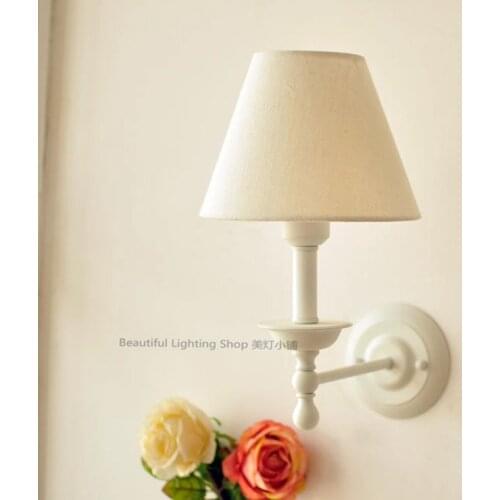 Japanese Nordic style wall sconce for foyer bed room dining room AC85-260V E27 lampholder fabric lampshade romantic wall lamp