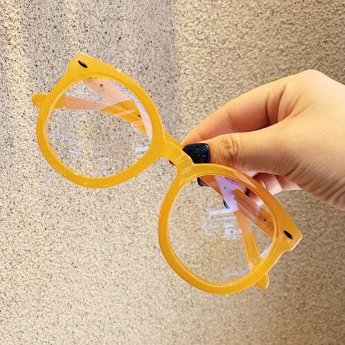Luxury Brand Oversized Yellow Round Glasses Clear Frames Arrow Spectacles Vintage Big Glasses Women Men Optical Eyeglasses Frame