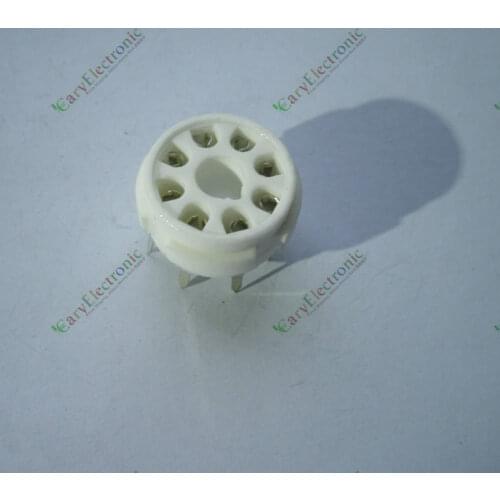 Wholesale and retail 20PCS 8 PIN PCB MOUNT SILVER CERAMICS VACCUM TUBE SOCKET FOR 6L6 EL34 KT88 6550 free shipping