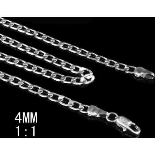 Wholesale Free shipping 16-30 inchs 4mm Necklace fashion party big star silver plated wedding necklace women jewelry SMTN132
