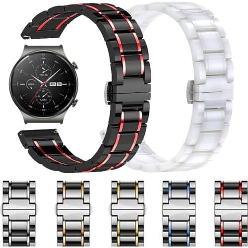 New Ceramic Strap For HUAWEI WATCH GT 2 Pro gt2pro Metal Wrist Straps Band Bracelet For HONOR Magic ES GS 20mm 22mm Watchbands