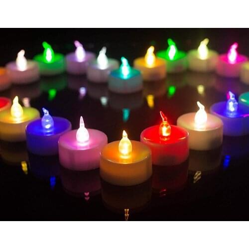 12X Electronic Candles RGB Color Changing LED Tea Light Battery Operated Atmosphere Night light Birthday Wedding Party Lighting