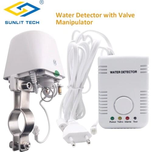 Russian Home Smart Water Leak Detector Alarm System with Automatically Shut Off DN15 DN20 Manipulator Valve Water Flood Sensor