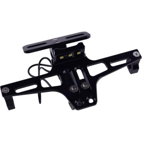 Universal Motorcycle License Plate Holder Rear Tail Tidy Fender Frame Eliminator Number Bracket Aluminum Alloy Adjustable Angle