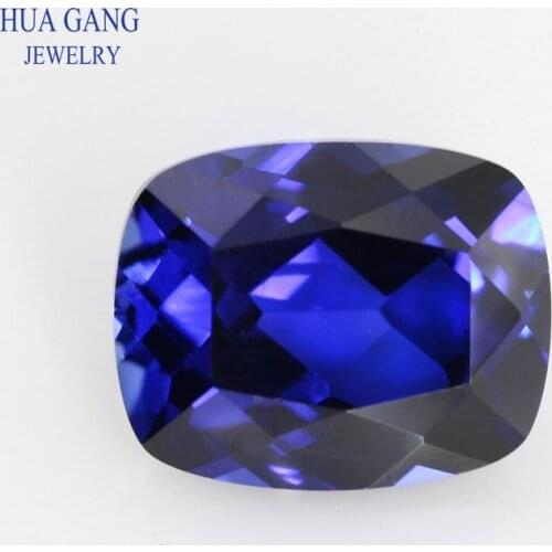 Baguette Shape 34# Blue Stone Princess Cut Synthetic Corundum Gems stone For jewelry Size 5x7~13x18mm Free Shipping