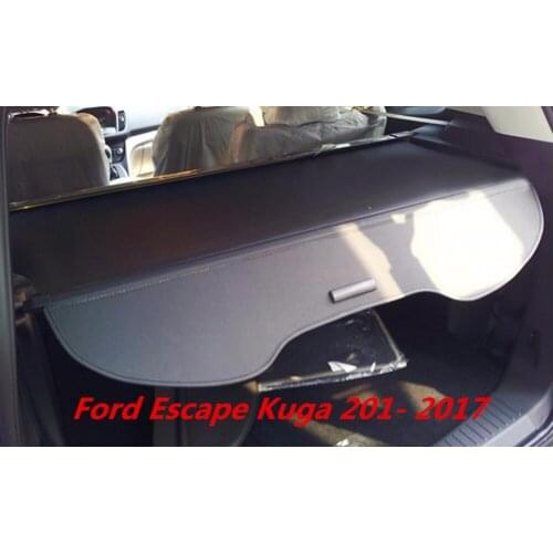 JINGHANG High quality Car Rear Trunk Security Shield Cargo Cover For Ford Escape Kuga 2013 2014 2015 2016 2017 ( black, beige)