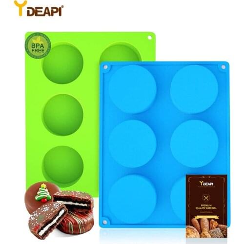 YDEAPI Silicone Mold Round Non-Stick Cake Chocolate Mold Soap Jelly Muffin Cupcake Moulds Cake Decorating Baking Pastry Tools