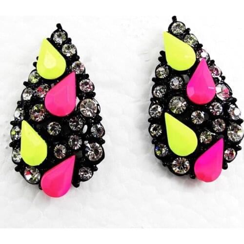 YaYi Jewelry Fashion Multi-Color Glass Stone Rhinestone Dangle Crystal Women Ancient Gold Color Wear ear Band Tassel Earrings