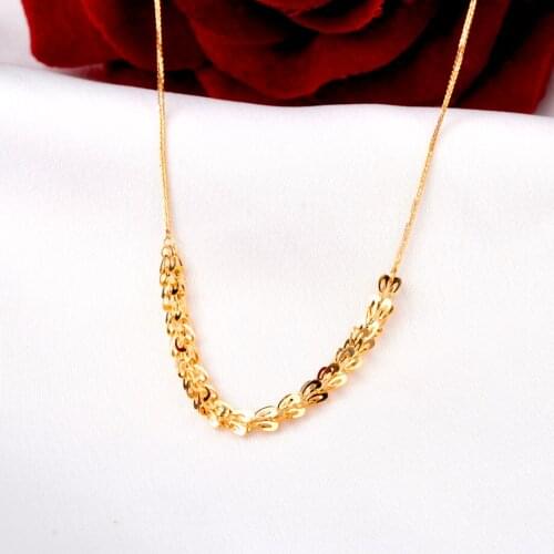ZHIXI Real 18K Gold Fine Jewelry Necklace Pure Au750 Chopin Phoenix Tail Chain For Women Wedding Gift N570