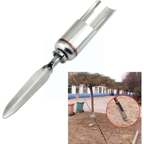 1pcs Fishing Rod Holder Steel Cylindrical Rod Holder Throwing Holder Hand Ground Sea Rod Tool Insert Fishing Rod Y9k7