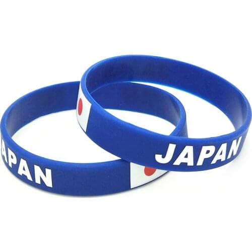1PC Japan Countrty Flag Silicone Wristband Football Soccer Team Fans Sports Elastic Rubber Bracelets&Bangles Armband SH236