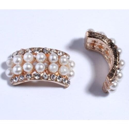 10PCS 10*20MM Craft Pearl Crystal Rhinestone Buttons Embellishment Round Cluster Button Wedding Embellishment Jewelry Craft