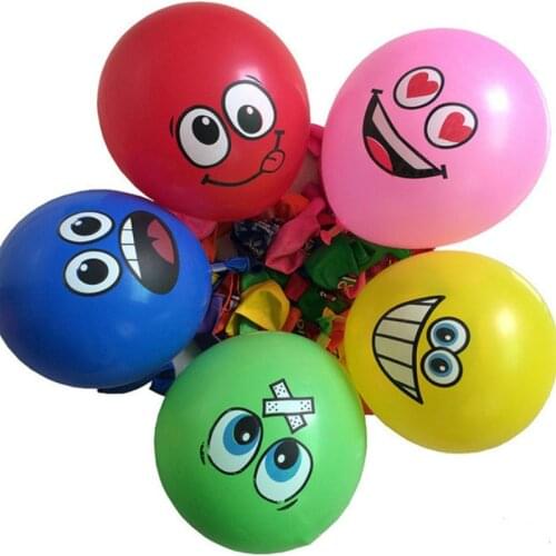 10pcs 12inch variety of smiley face latex balloons birthday party decoration balloon expression symbol childrens toys