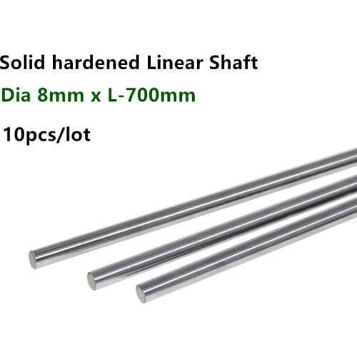 10pcs linear shaft rod Dia 8mm x length 700mm Cylinder Chrome Plated Liner Rods axis round bar SFC8x700mm CNC parts 3D printer