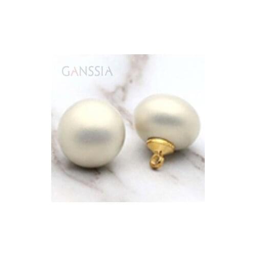 10pcs/lot Size:10mm/12mm Quality White Green Oval Pearl Buttons Resin Gold Shank Button for DIY Clothing Sewing Craft (SS-2272)